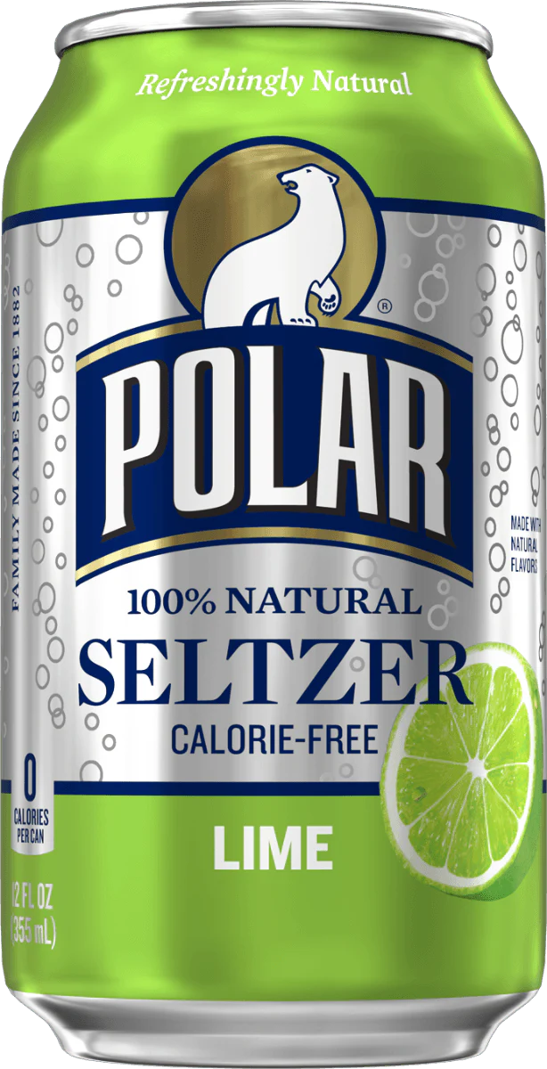 Polar Lime Seltzer Water 12oz Cans (Pack of 24)