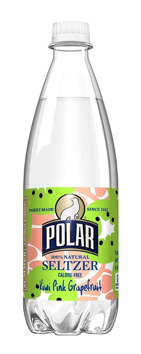 Polar Seltzer Kiwi Pink Grapefruit Limited Summer Edition Seltzer Water 20oz Bottles (Pack of 24)