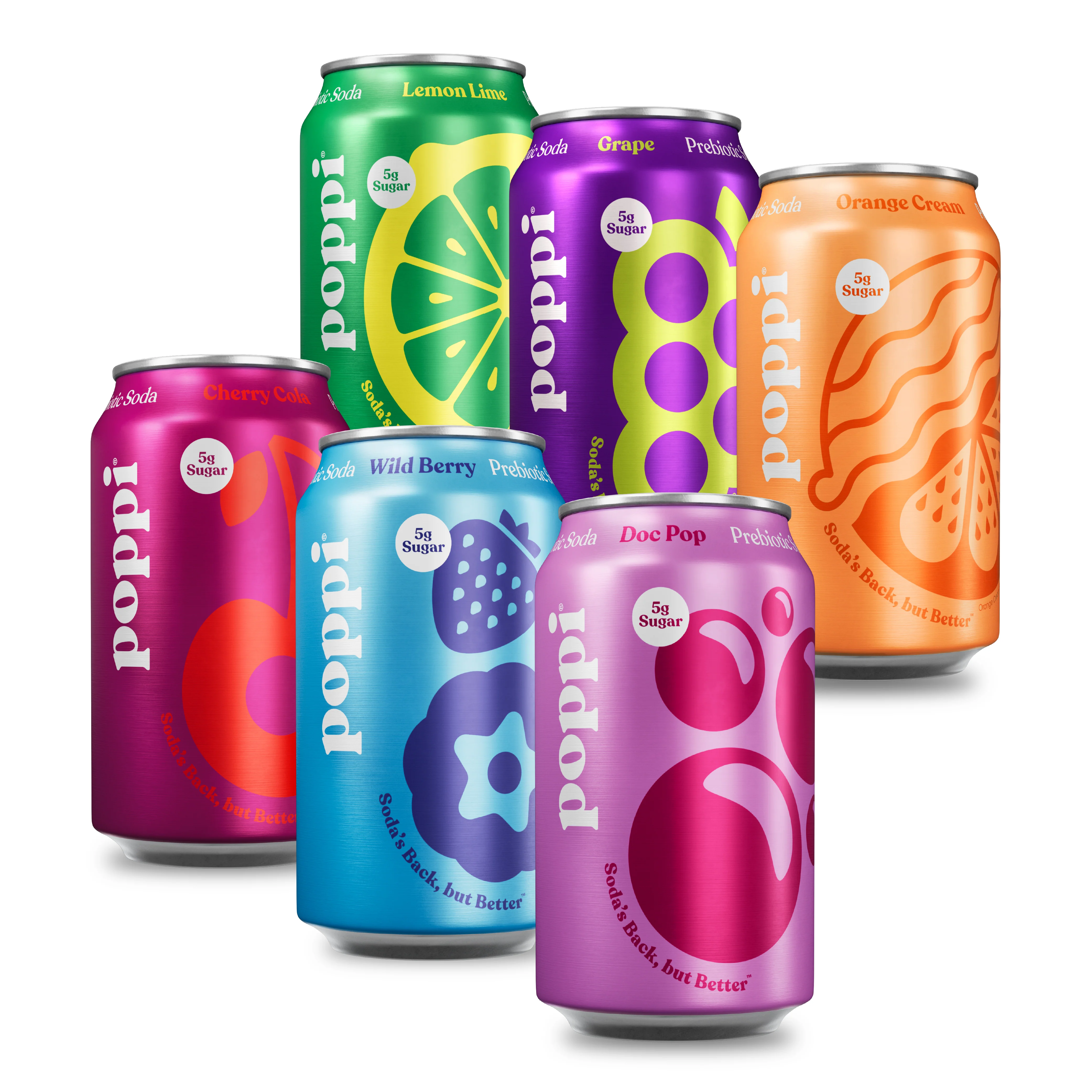 Poppi Prebiotic Soda, Crowd Pleasers Variety, 12oz (Pack of 12)