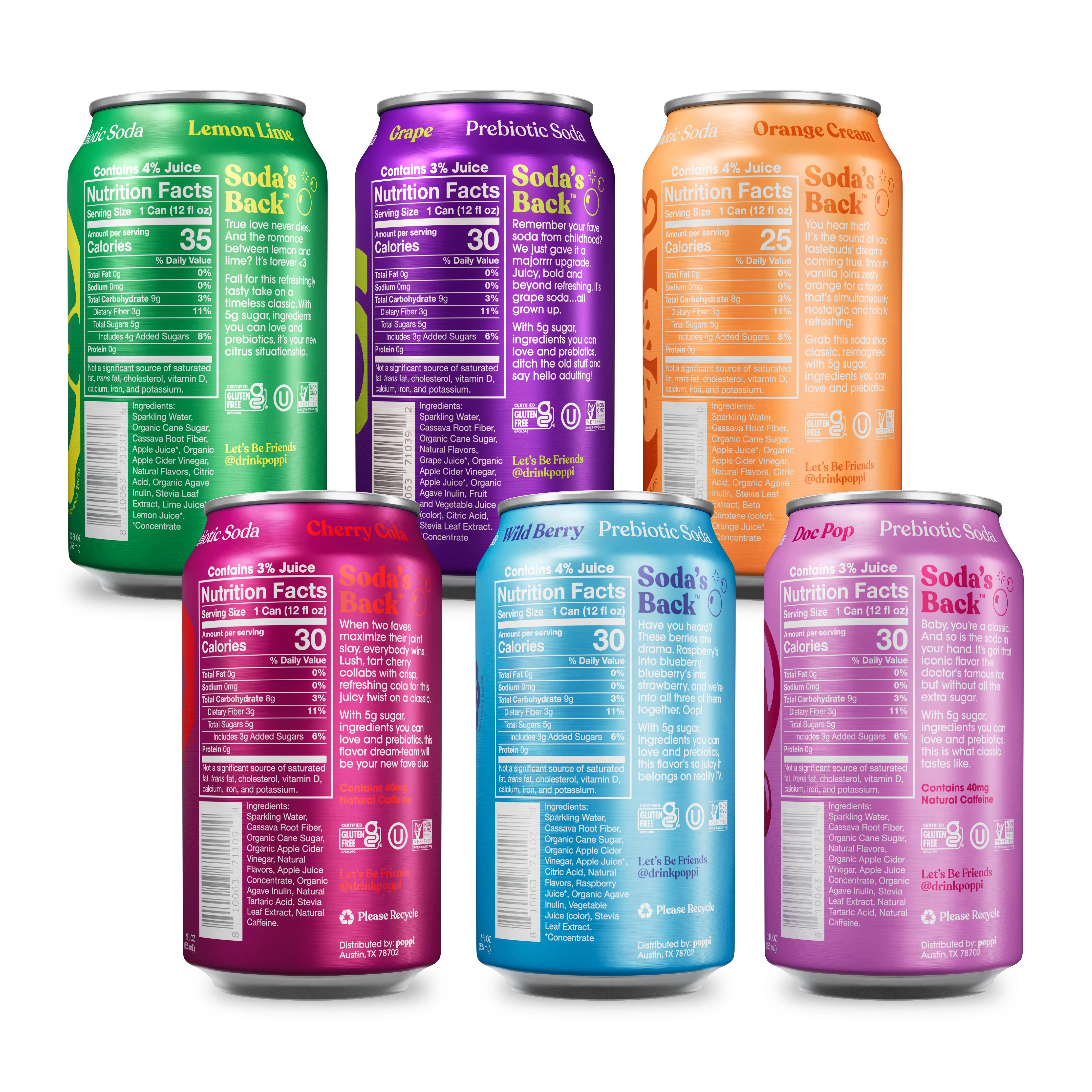 Poppi Prebiotic Soda, Crowd Pleasers Variety, 12oz (Pack of 12) - Image 2