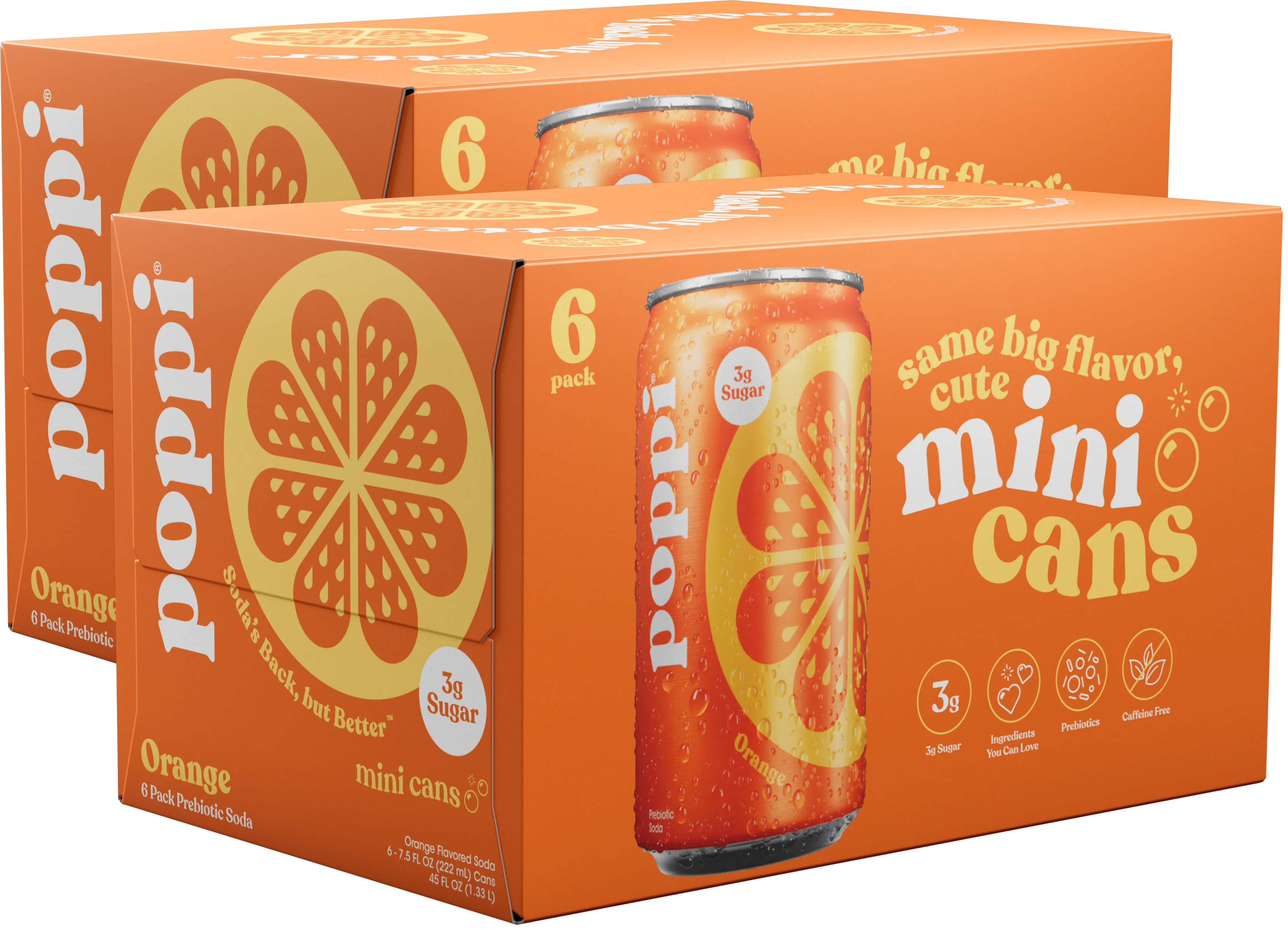 Poppi Prebiotic Soda, Orange, 7.5oz Mini Cans - Multi-Pack - Image 2