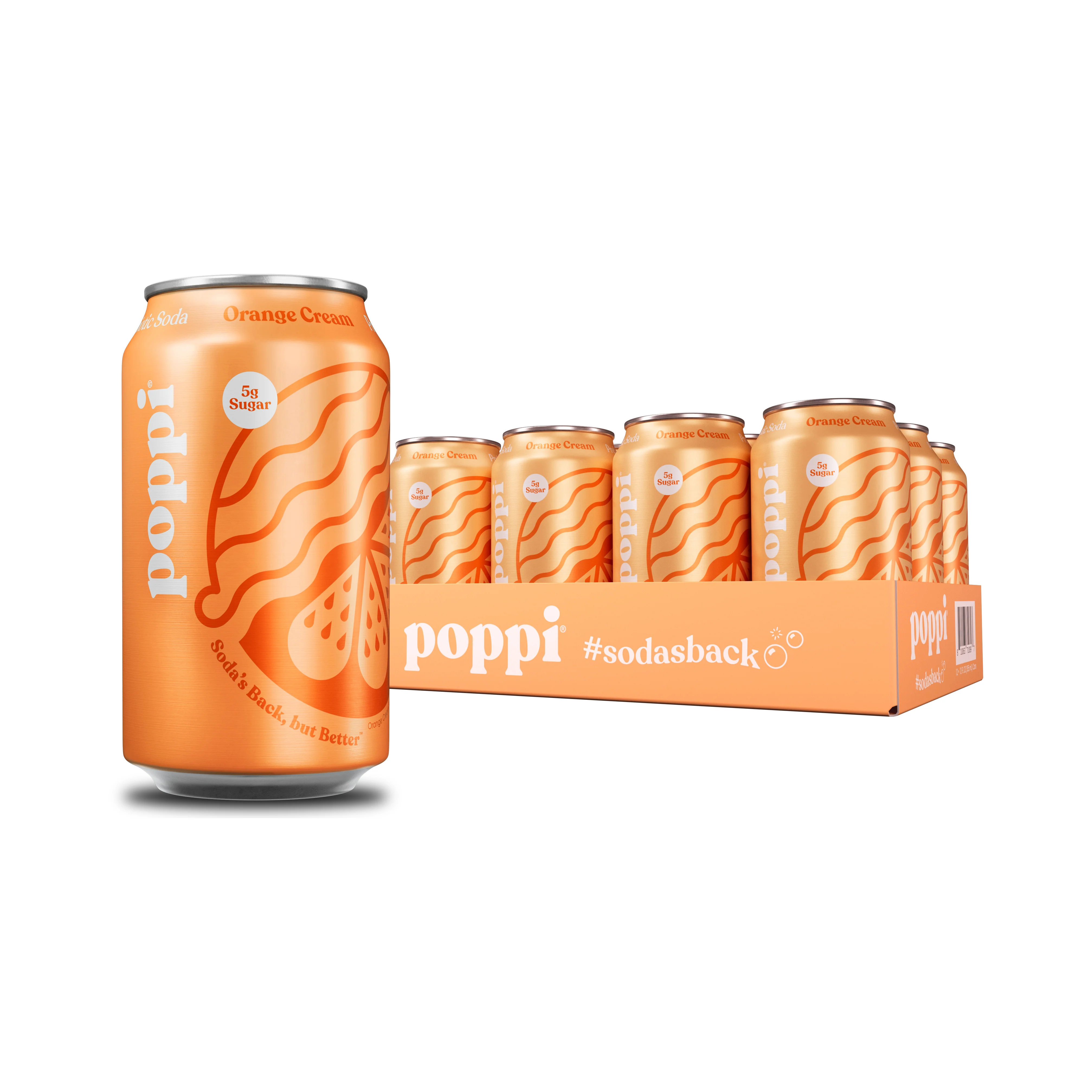 Poppi Prebiotic Soda, Orange Cream, 12oz (Pack of 12) - Image 5