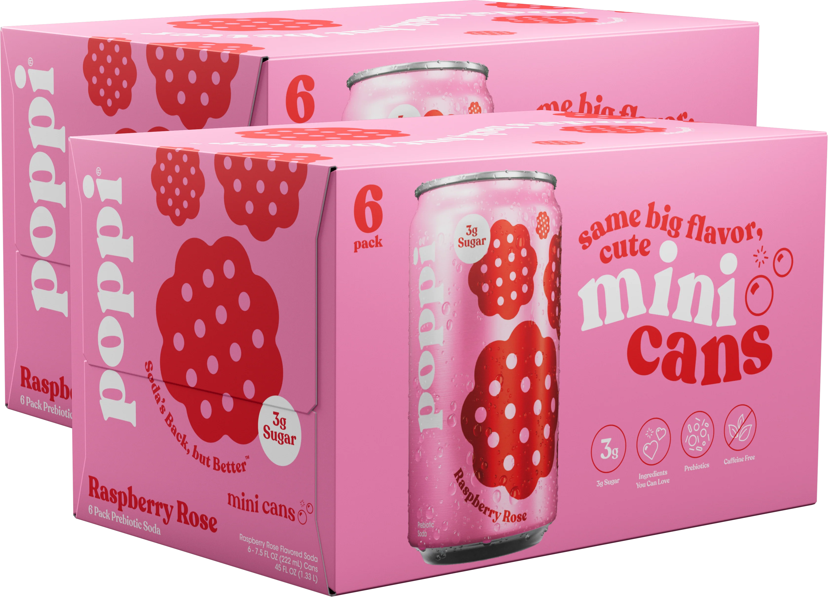 Poppi Prebiotic Soda, Raspberry Rose, 7.5oz Mini Cans - Multi-Pack - Image 2