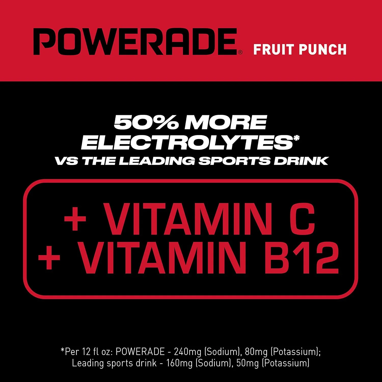POWERADE Electrolyte Enhanced Sports Drink, Fruit Punch, 20 fl oz (Pack of 24) - Image 3