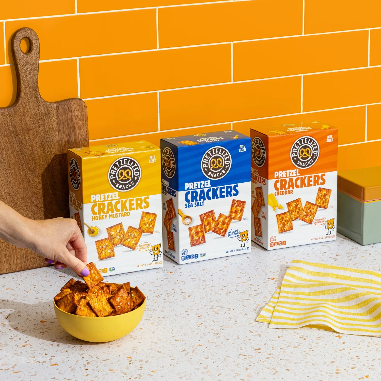PRETZELIZED Pretzel Crackers, 3 Flavor Variety, 6.5oz Box - Multi-Pack - Image 6