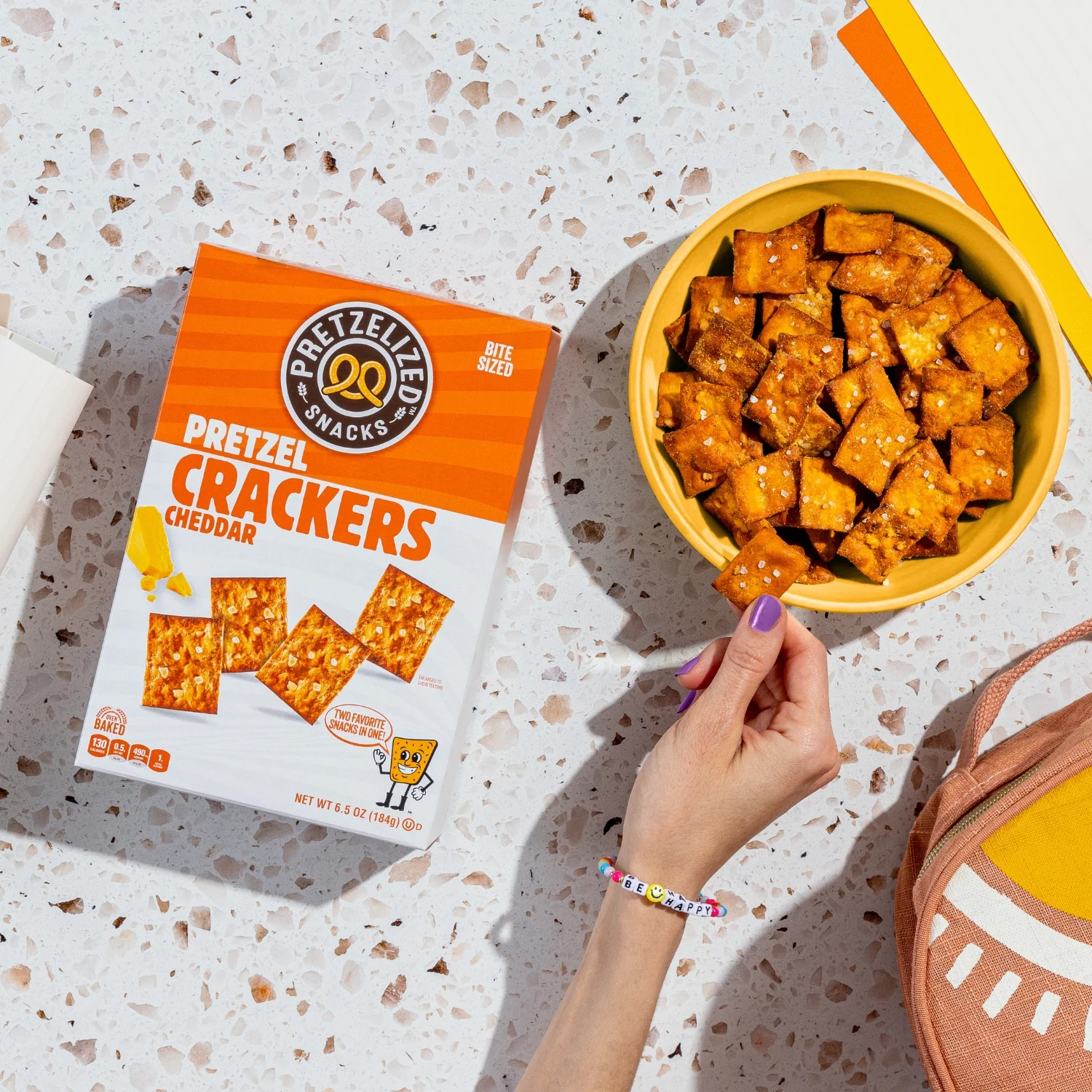 PRETZELIZED Pretzel Crackers, Cheddar Flavored, 6.5oz Box - Multi-Pack - Image 4