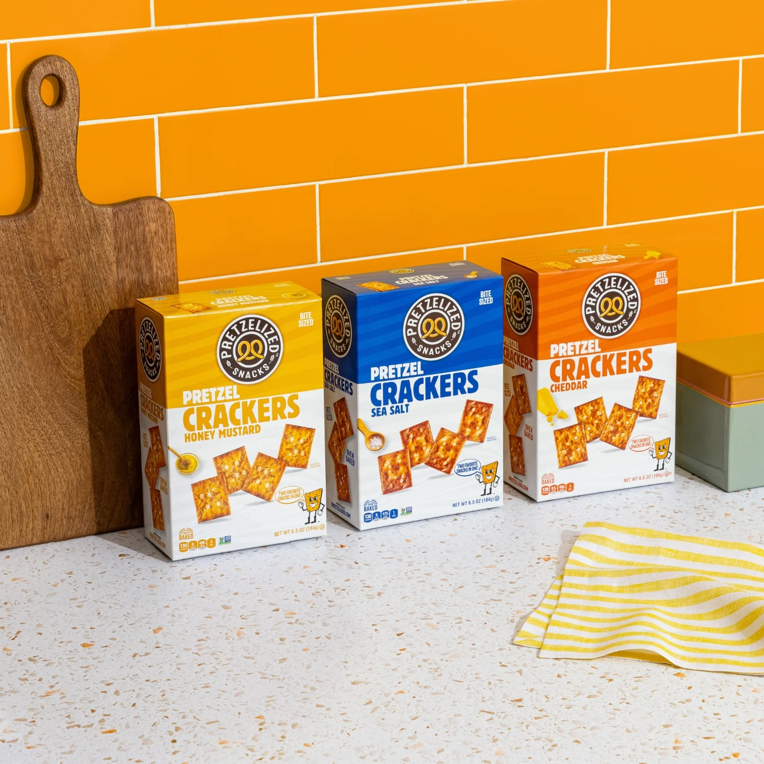 PRETZELIZED Pretzel Crackers, Cheddar Flavored, 6.5oz Box - Multi-Pack - Image 6