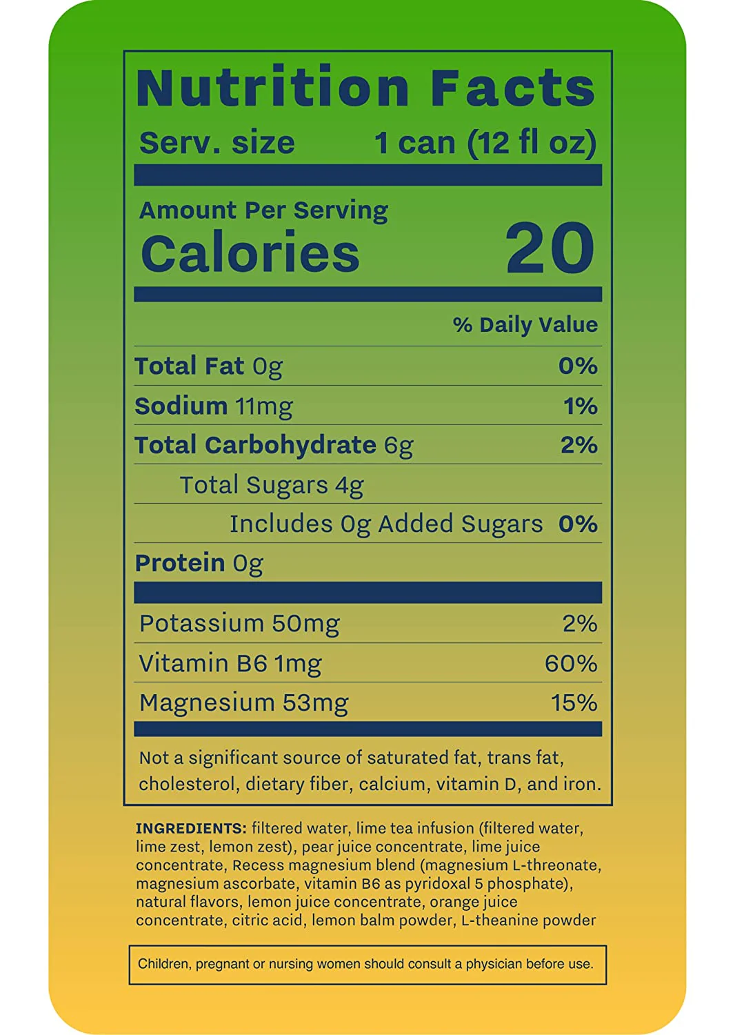 Recess Mood Magnesium & Adaptogen Drink, Lime Citrus, 12oz (Pack of 12) - Image 2