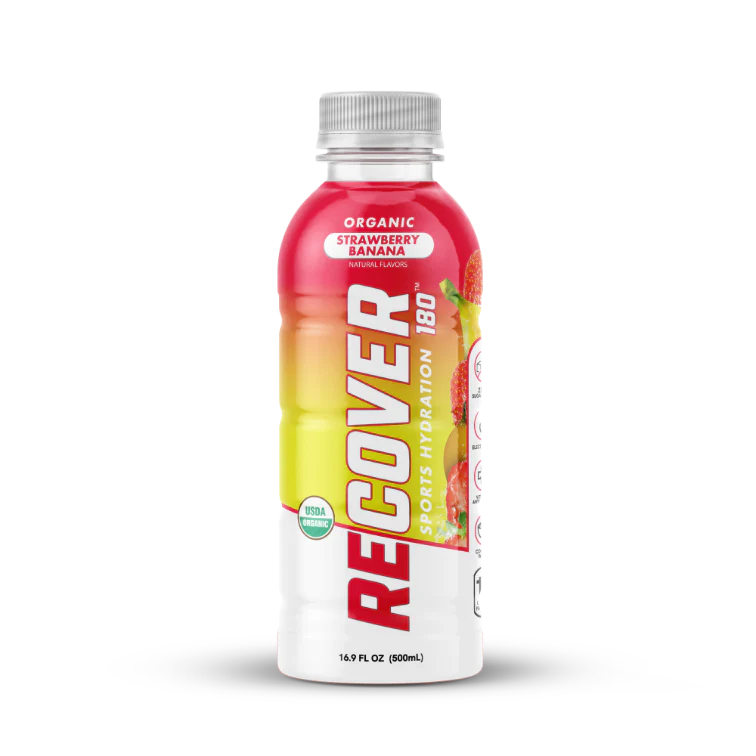 RECOVER 180 Organic Hydration Sports Drink, Strawberry Banana, 16.9oz (Pack of 12) - Image 5