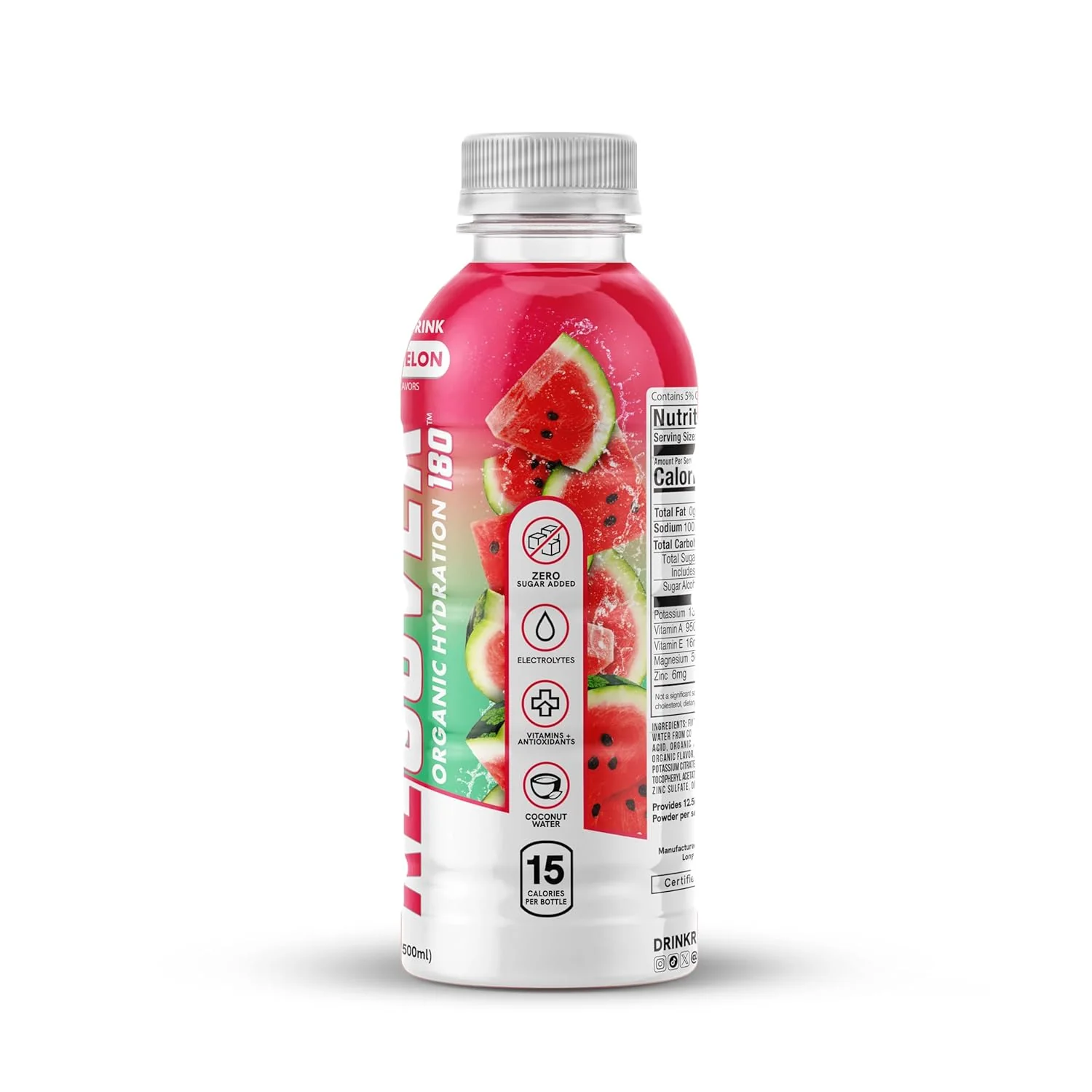 RECOVER 180 Organic Hydration Sports Drink, Watermelon, 16.9oz (Pack of 12) - Image 3