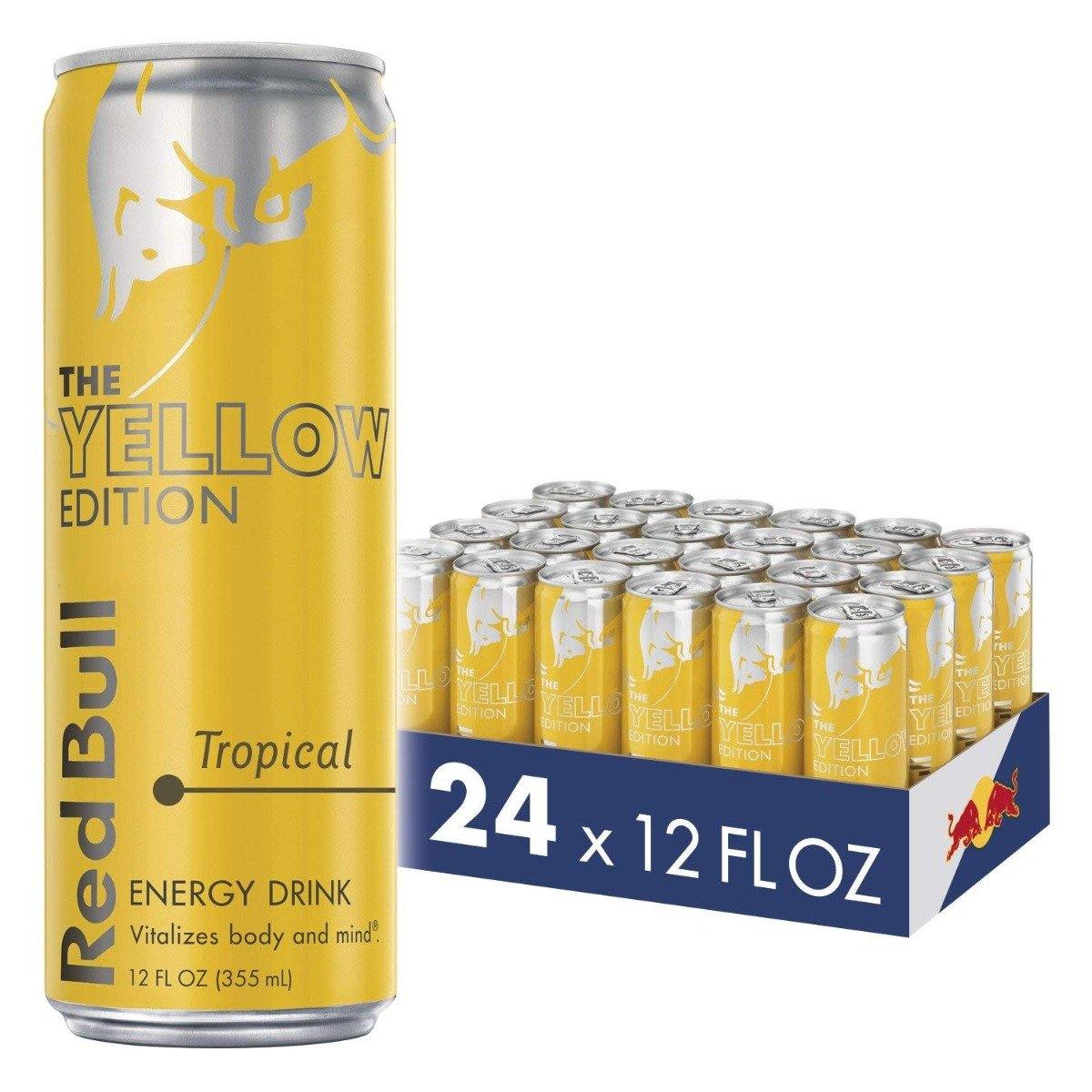 Red Bull Yellow Edition, Tropical Energy Drink, 12 Fl Oz (Pack of 24)