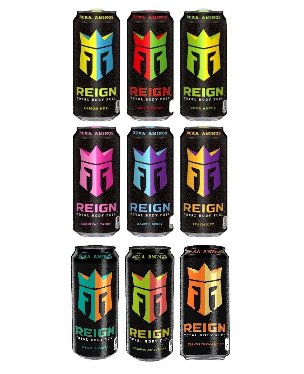 Reign Total Body Fuel, 9 Flavor Variety Pack, Fitness & Performance Drink, 16 Oz (Pack of 10)