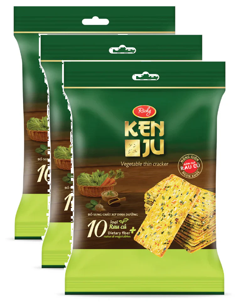 Richy Thin Vegetable Crackers 192g - Multi-Pack - Image 2