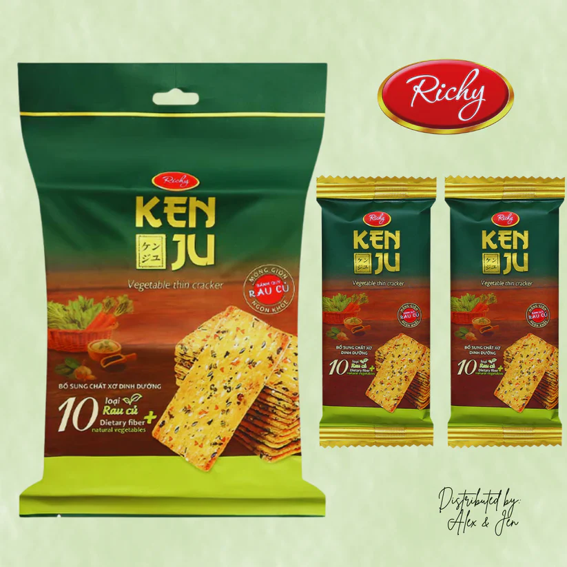Richy Thin Vegetable Crackers 192g - Multi-Pack - Image 4