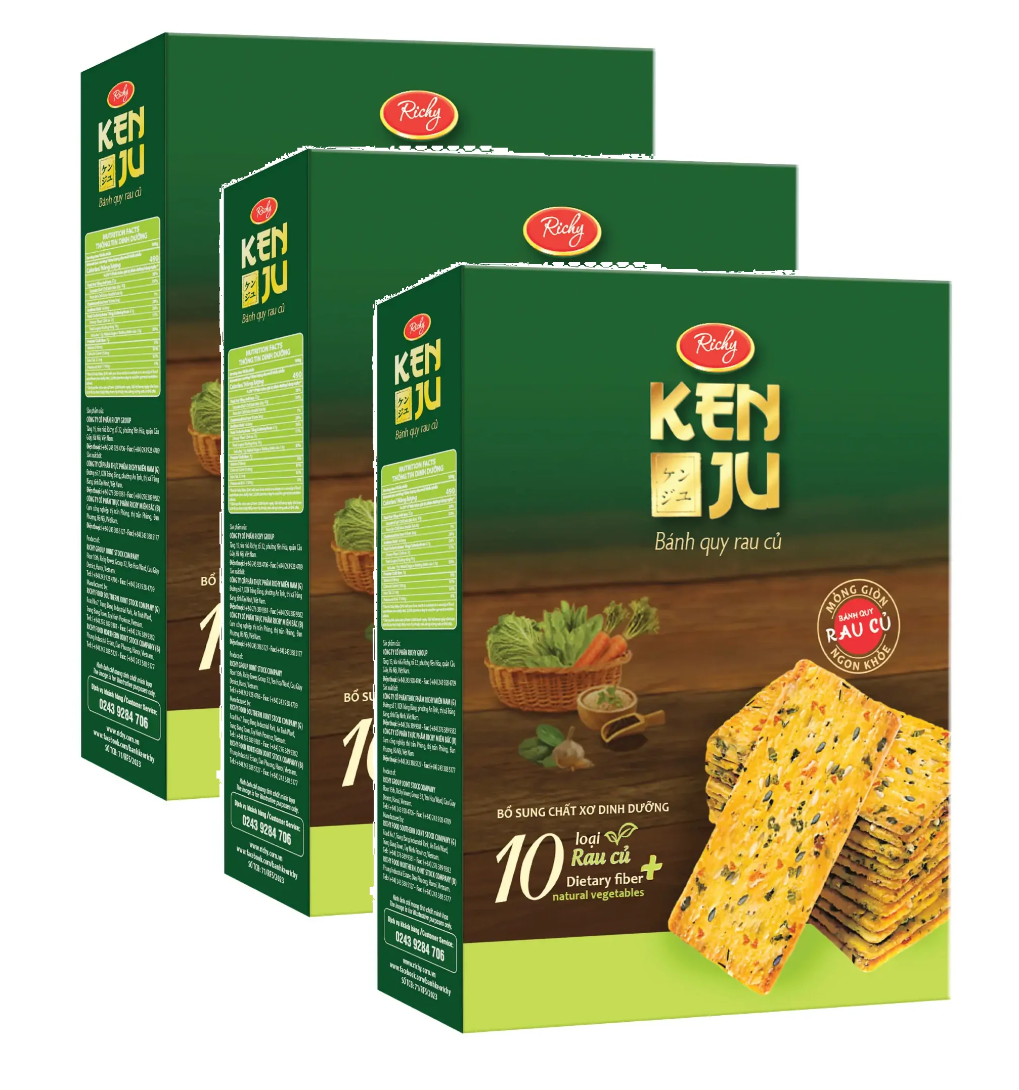 Richy Thin Vegetable Crackers 288g - Multi-Pack - Image 2