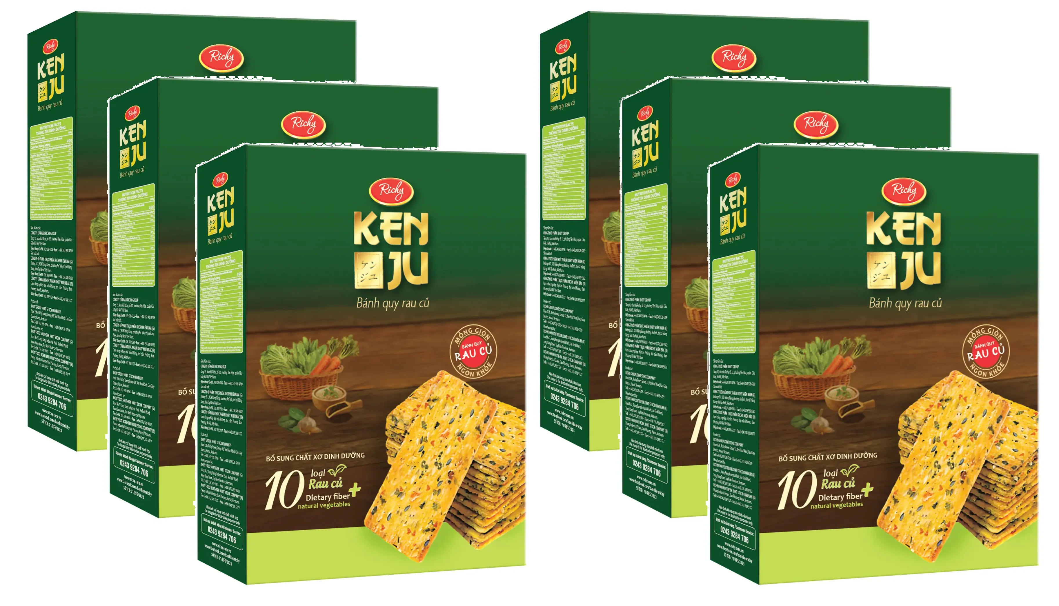 Richy Thin Vegetable Crackers 288g - Multi-Pack - Image 3