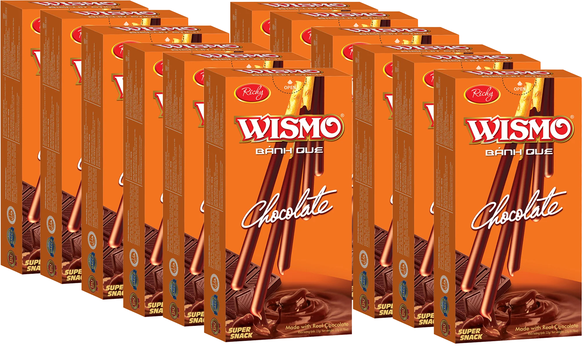 Richy Wismo Chocolate Biscuit Stick 22g - Multi-Pack - Image 2