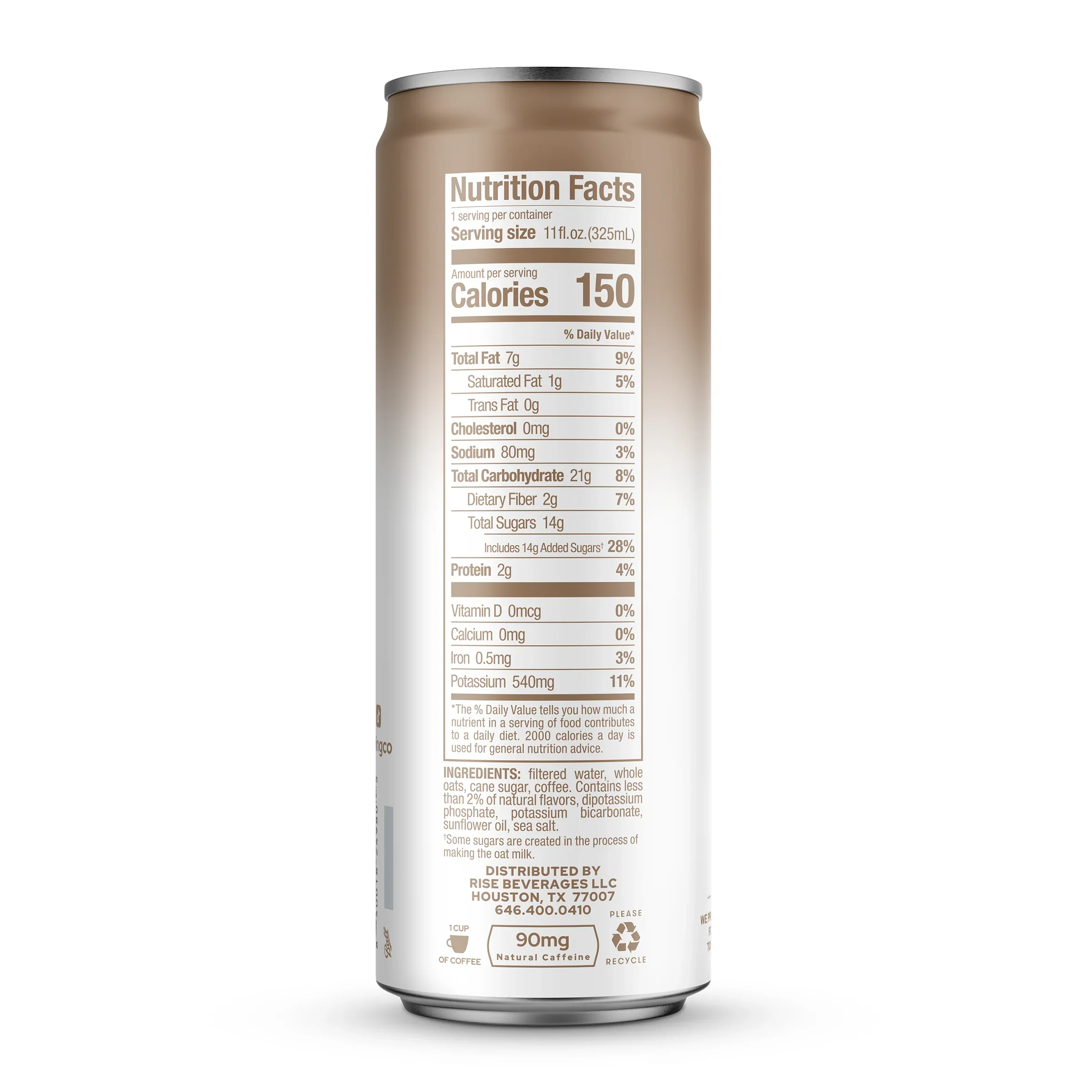 RISE Brewing Co. Cold Brew Latte, Classic Oat, 11oz (Pack of 12) - Image 2