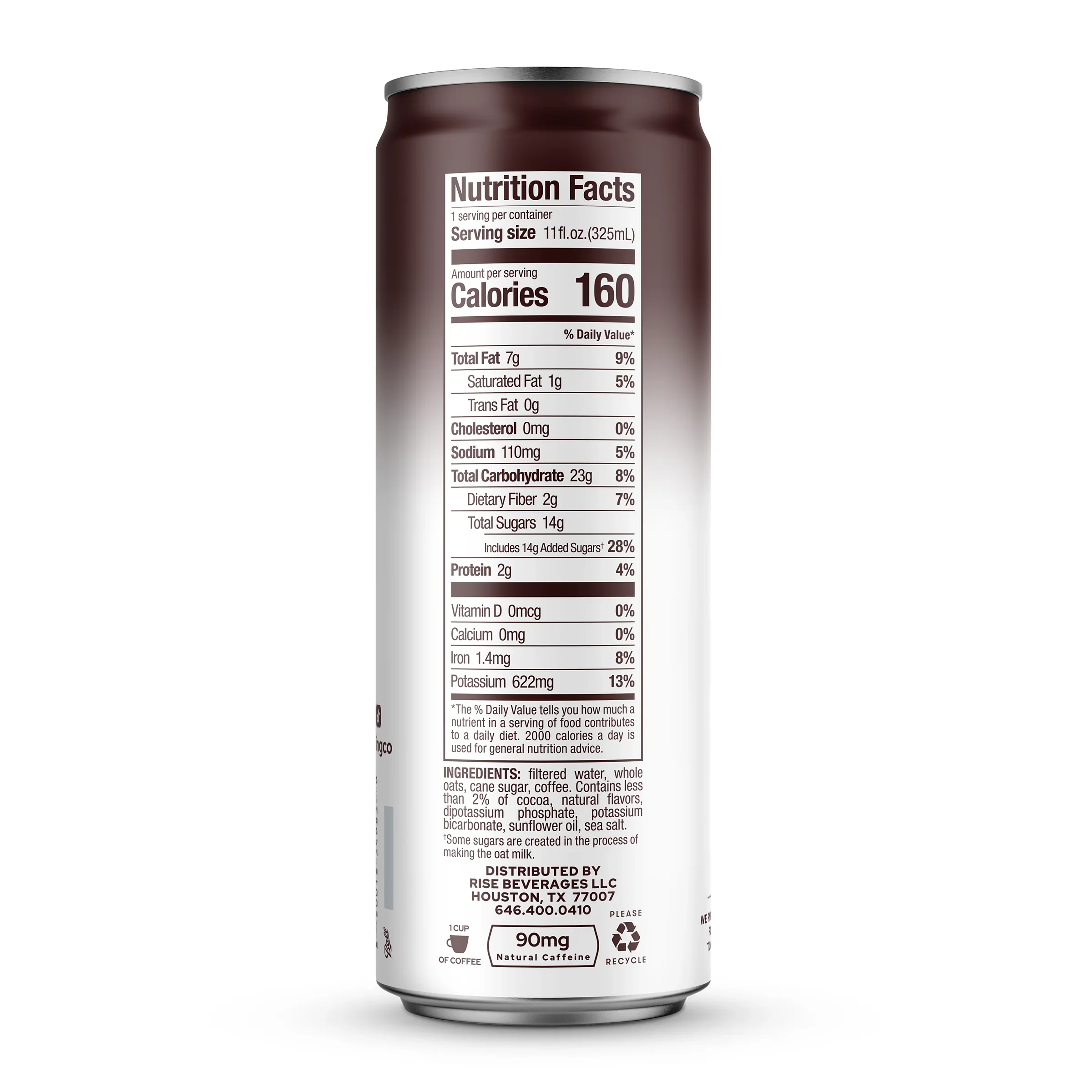 RISE Brewing Co. Cold Brew Latte, Mocha, 11oz (Pack of 12) - Image 2