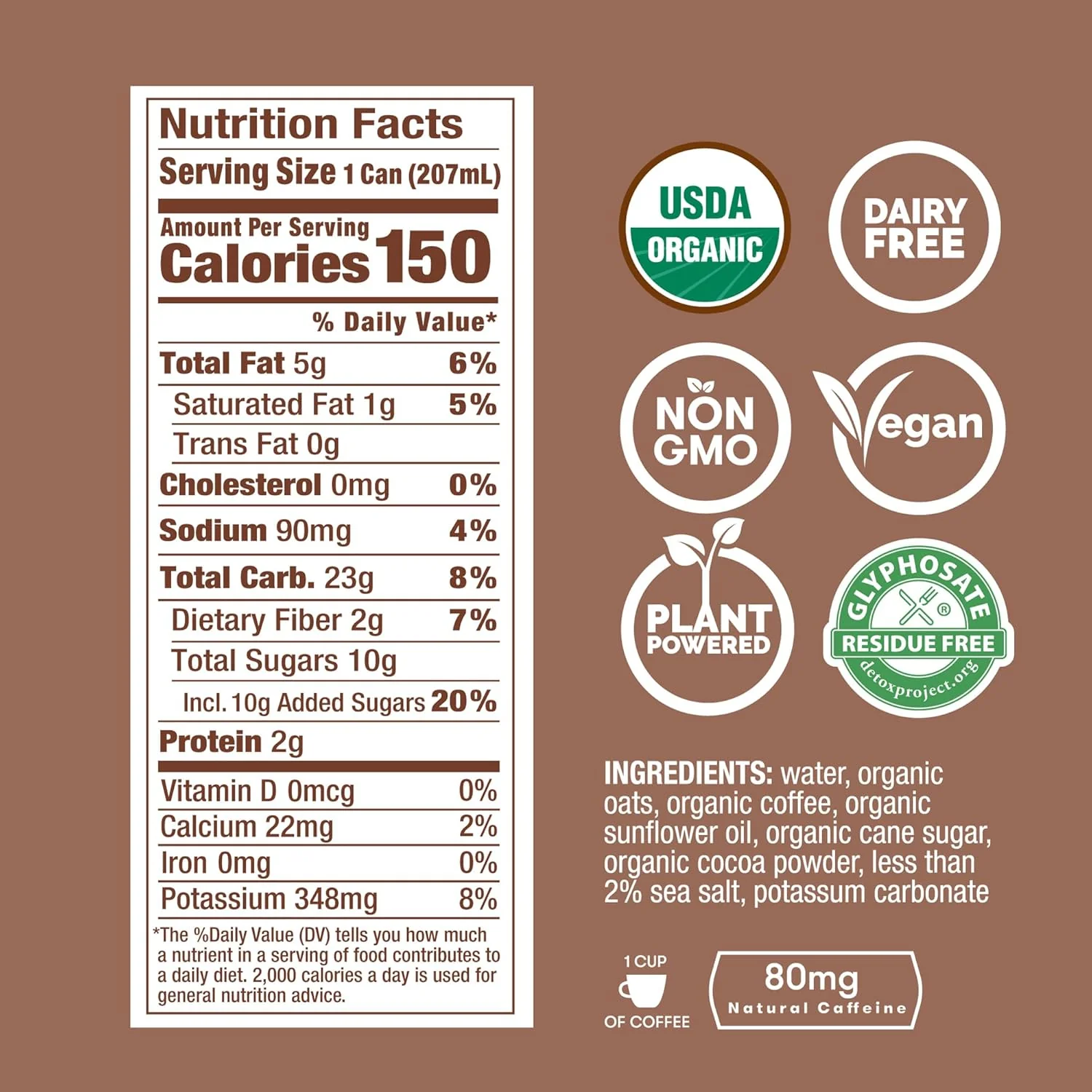 RISE Brewing Co. Nitro Cold Brew Coffee, Mocha Latte, 7 fl. oz. Cans (Pack of 12) - Image 2