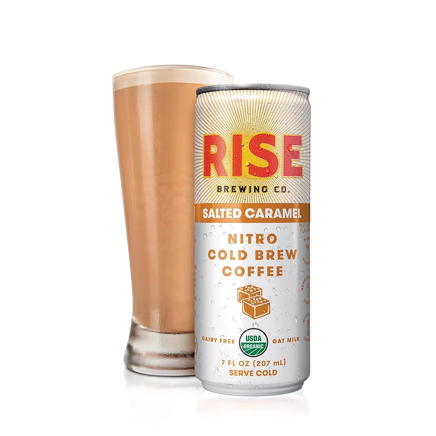 RISE Brewing Co. Nitro Cold Brew Coffee, Salted Caramel, 7 fl. oz. Cans (Pack of 12) - Image 5