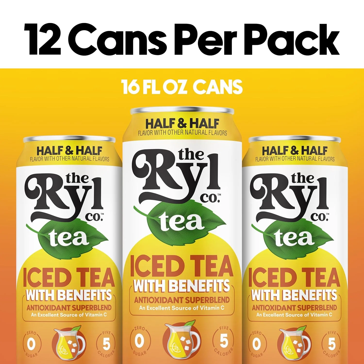 RYL Iced Tea, Half & Half, 16oz (Pack of 12) - Image 5