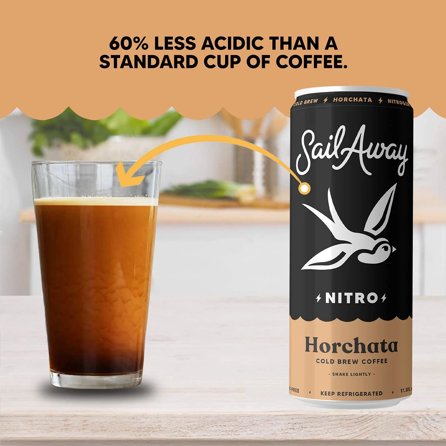 Sail Away Cold Brew Nitro Coffee, Horchata, 11.5oz (Pack of 12) - Image 3