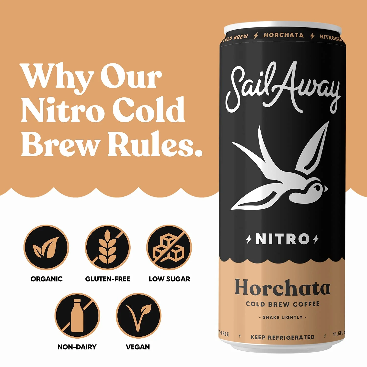Sail Away Cold Brew Nitro Coffee, Horchata, 11.5oz (Pack of 12) - Image 4