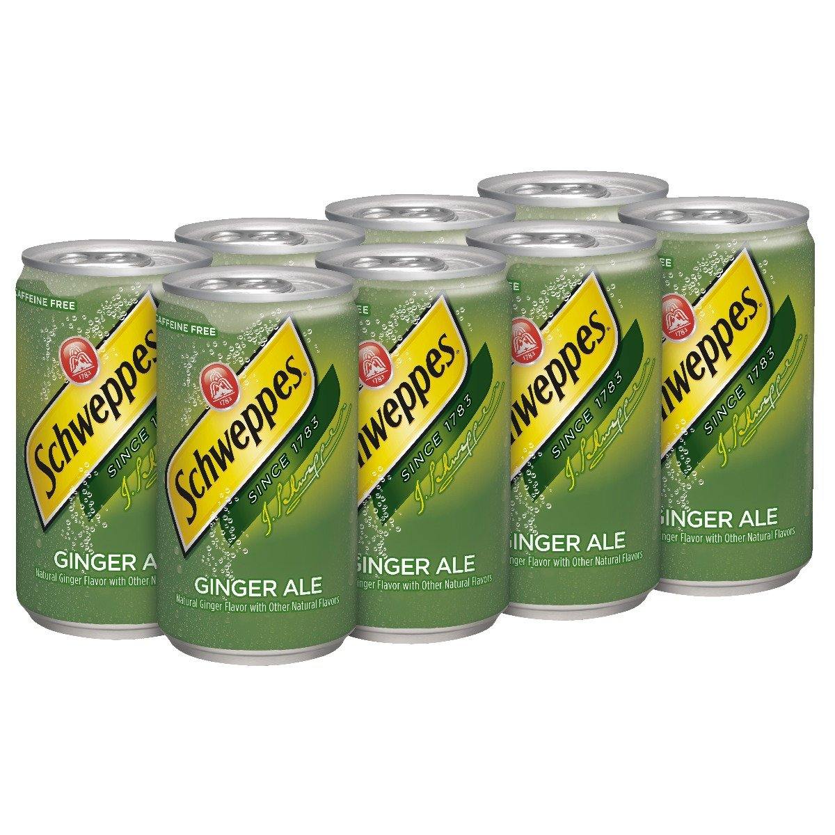 Schweppes Ginger Ale, 7.5oz Mini Cans (Pack of 24)