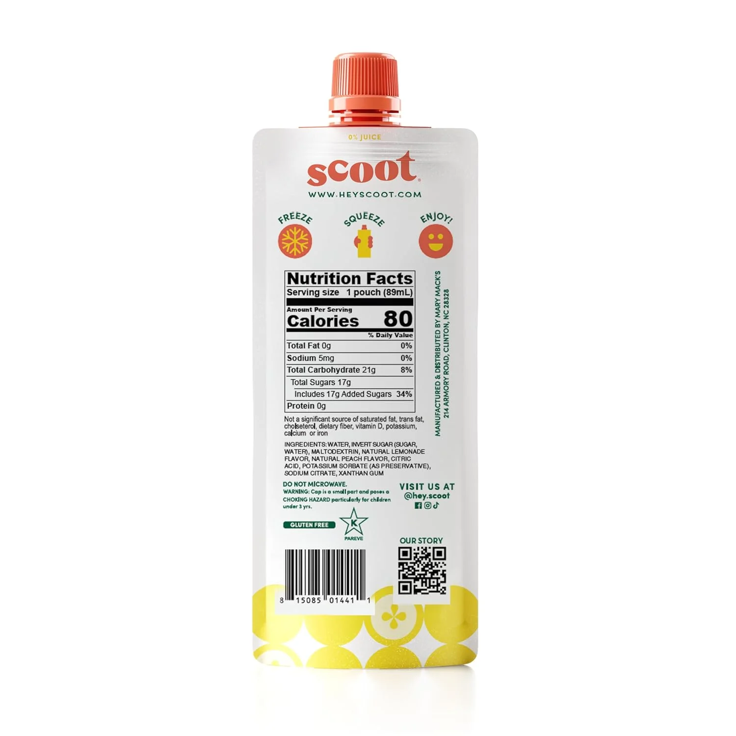 Scoot Frozen Lemonade, Peach, 3oz (Pack of 6) - Image 2