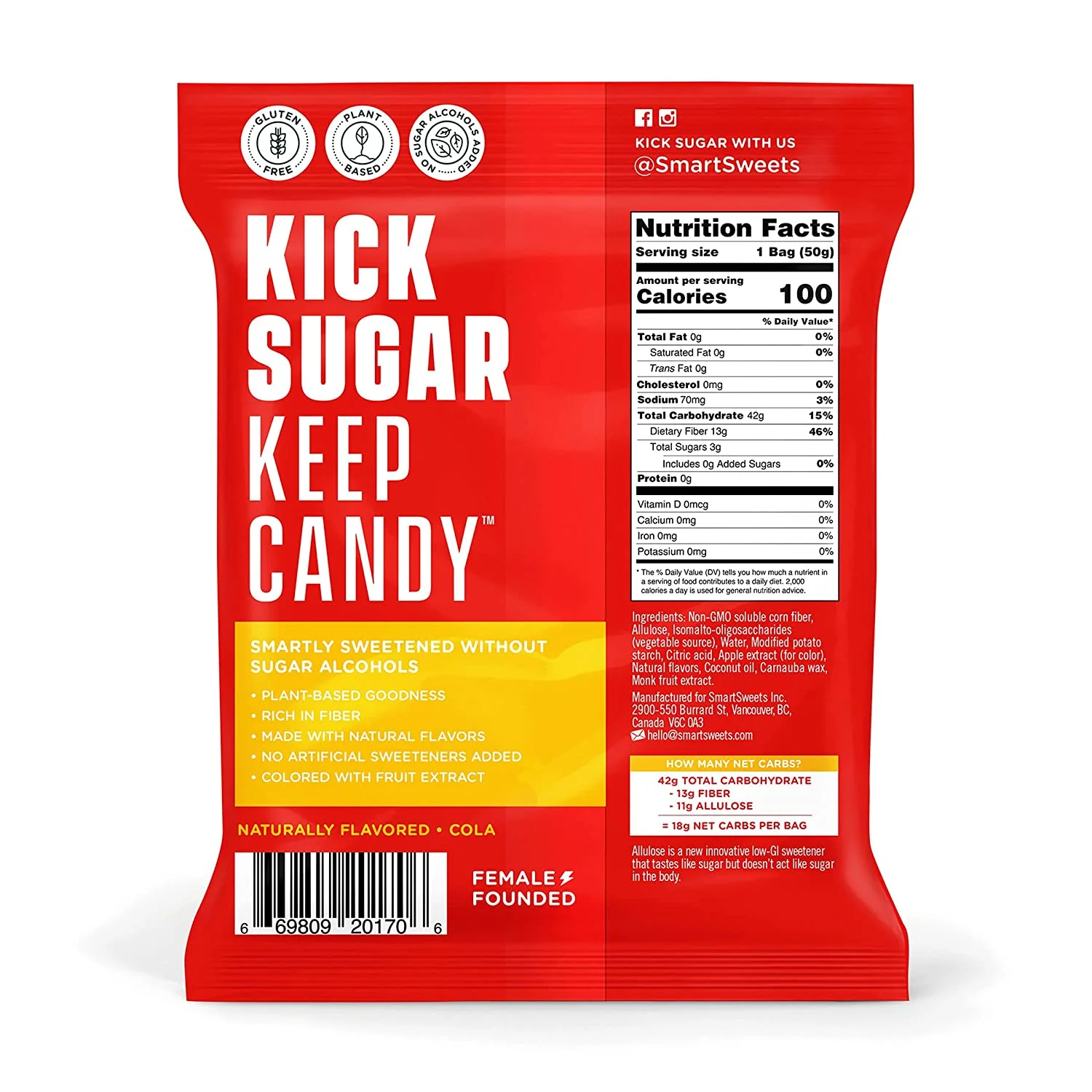 Smart Sweets Candy, Cola Gummies, 1.8oz (Pack of 12) - Image 2