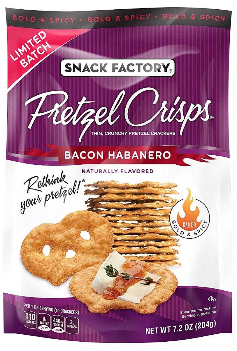 Snack Factory Pretzel Crisps, Bacon Habanero, 7.2 Ounce (Pack of 12)