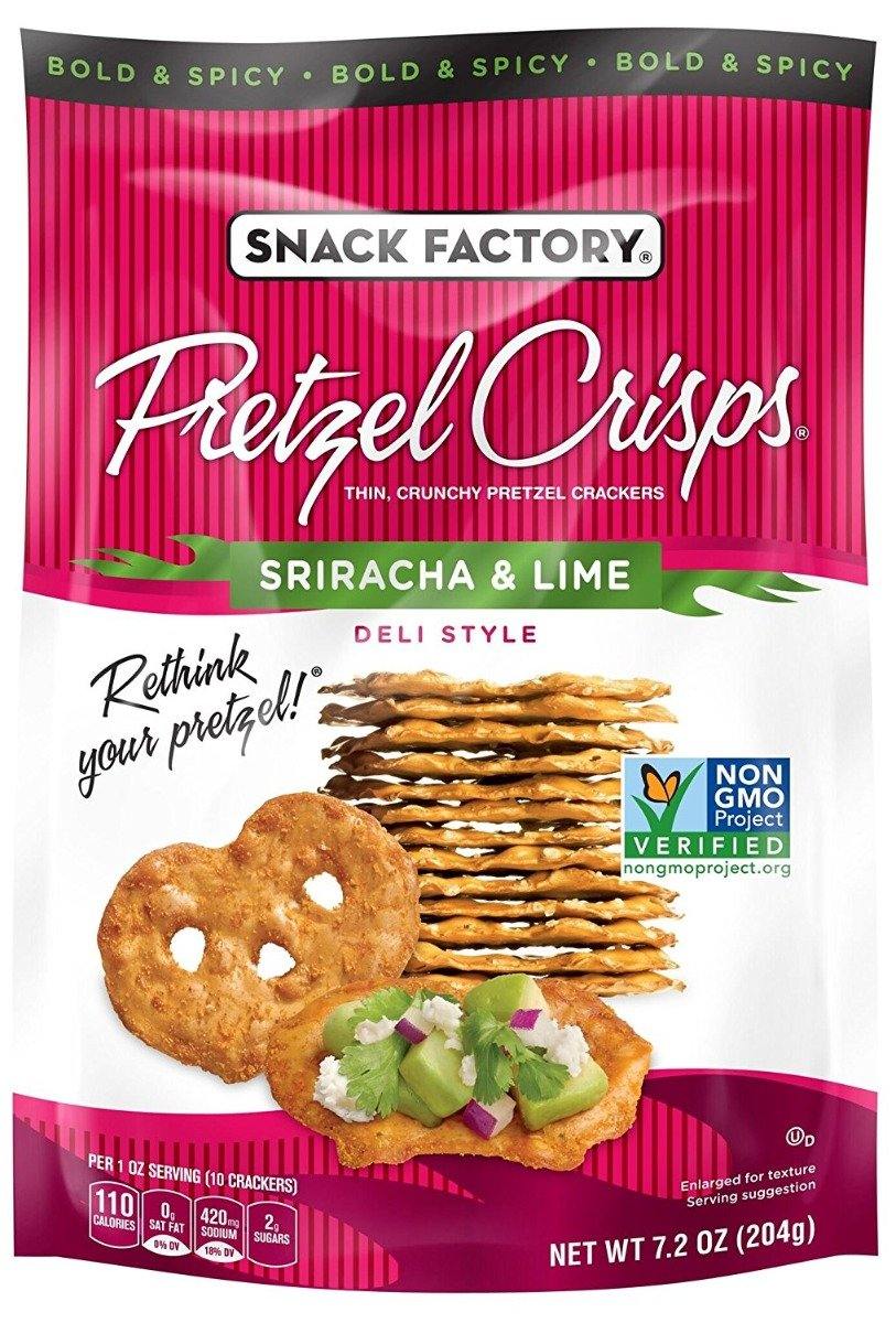 Snack Factory Pretzel Crisps, Sriracha & Lime, 7.2 Ounce (Pack of 12)