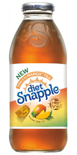 Snapple All Natural, Diet Mango Tea, 16 oz Plastic Bottles (Pack of 12)