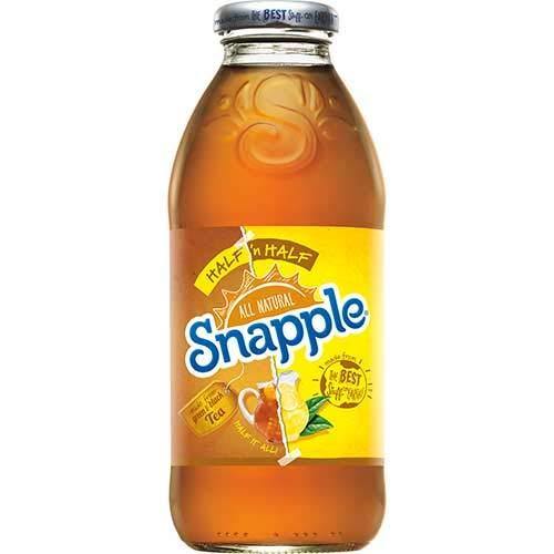 Snapple All Natural, Half n Half, 16 fl oz Glass Bottles - Pack of 24