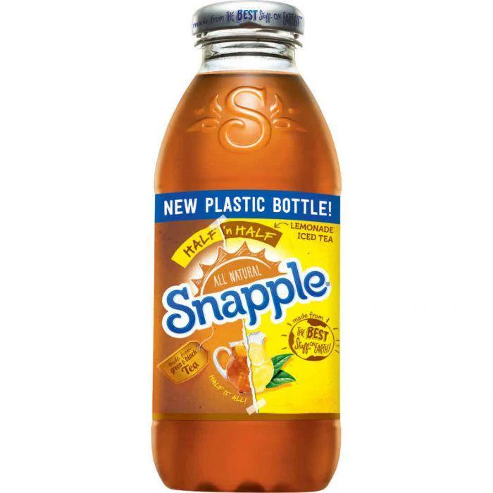 Snapple All Natural, Half 'n Half Lemonade Iced Tea, 16 oz Plastic Bottles (Pack of 12)