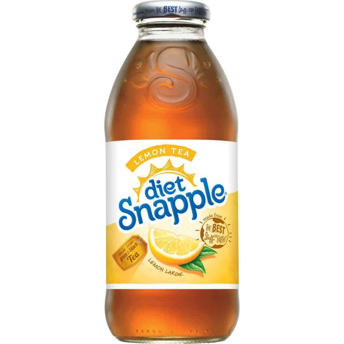 Snapple Diet Lemon, 16 fl oz Glass Bottles - Pack of 24