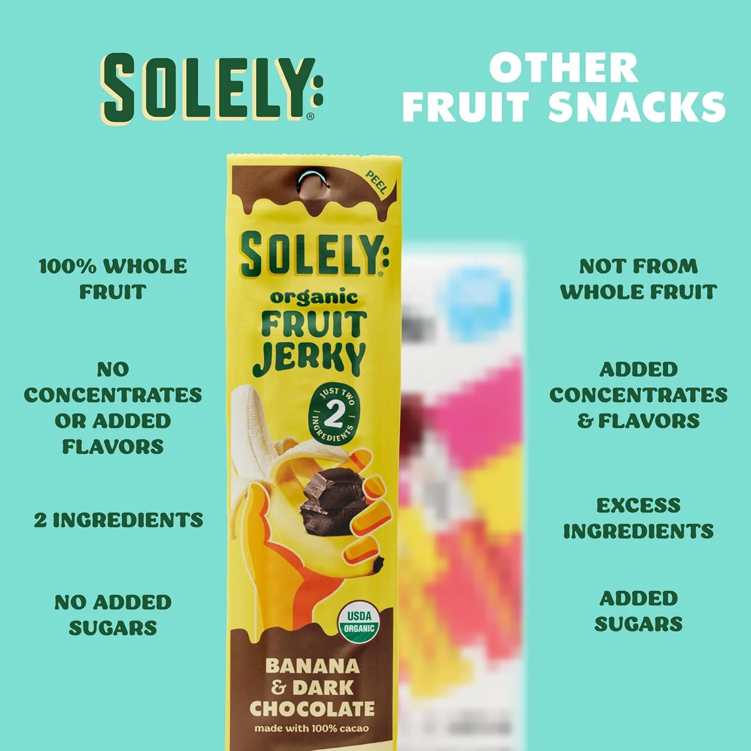 Solely Organic Fruit Jerky, Banana & Dark Chocolate, 0.8oz (Pack of 12) - Image 4