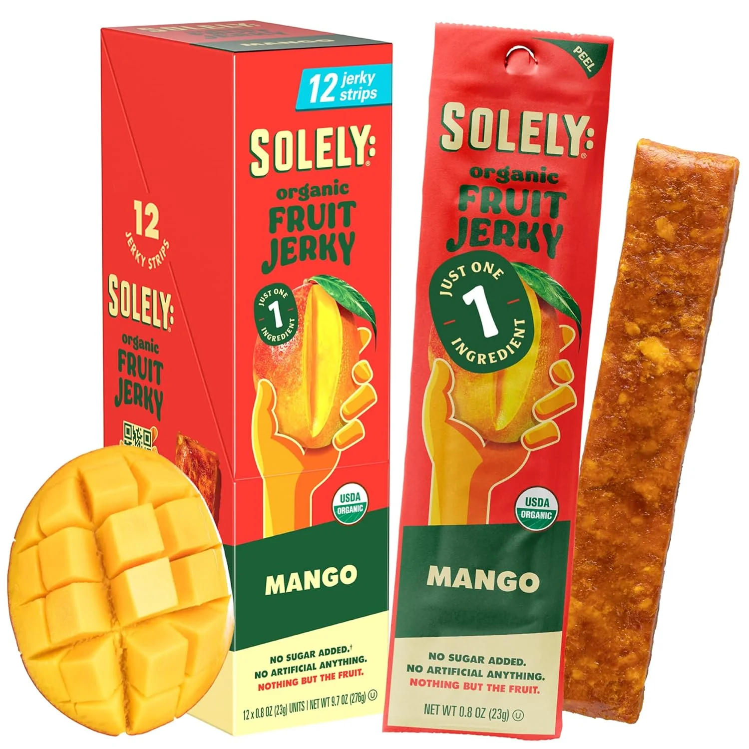 Solely Organic Fruit Jerky, Mango, 0.8oz (Pack of 12)