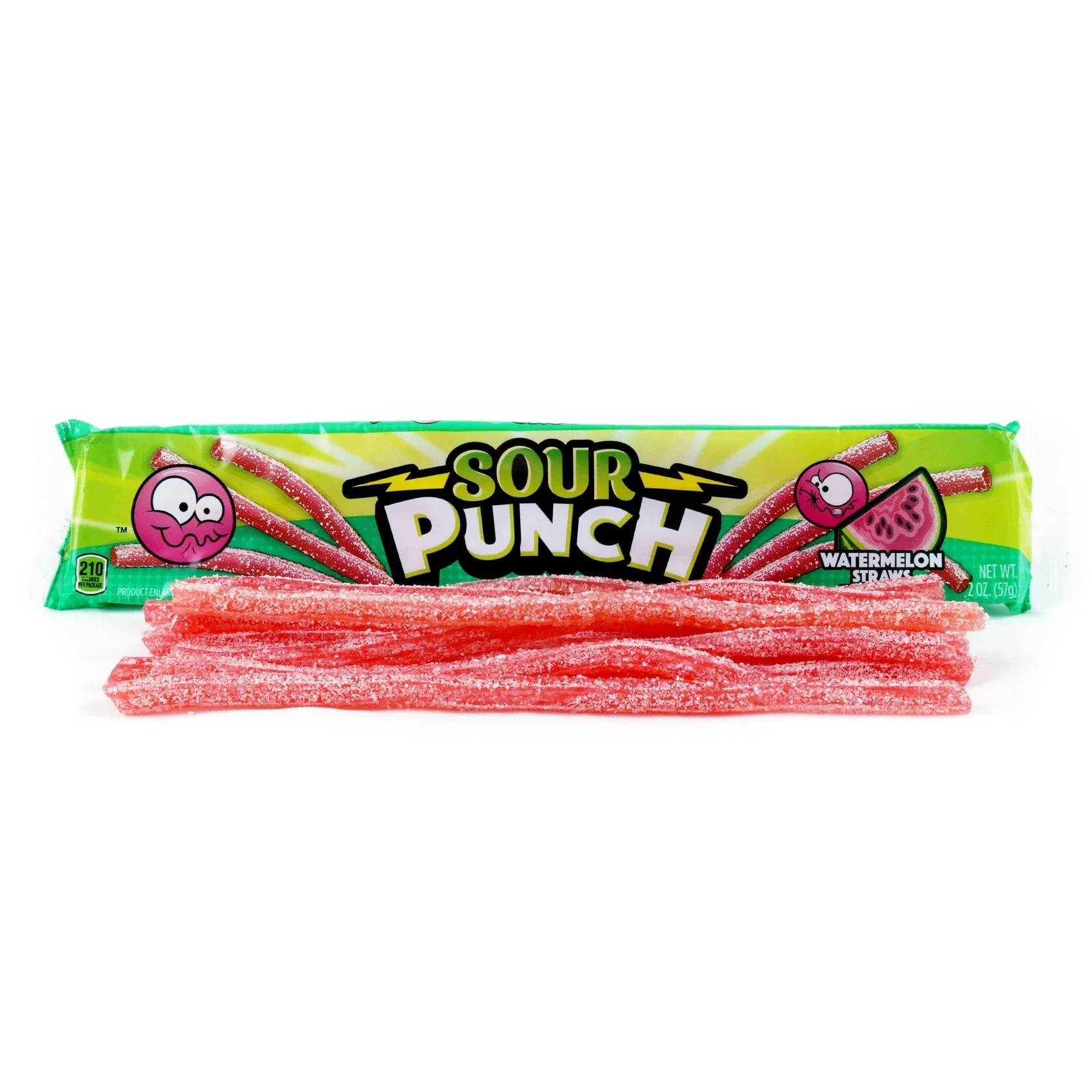 Sour Punch Chewy Candy Straws, Watermelon, 2oz (Pack of 24) - Image 2