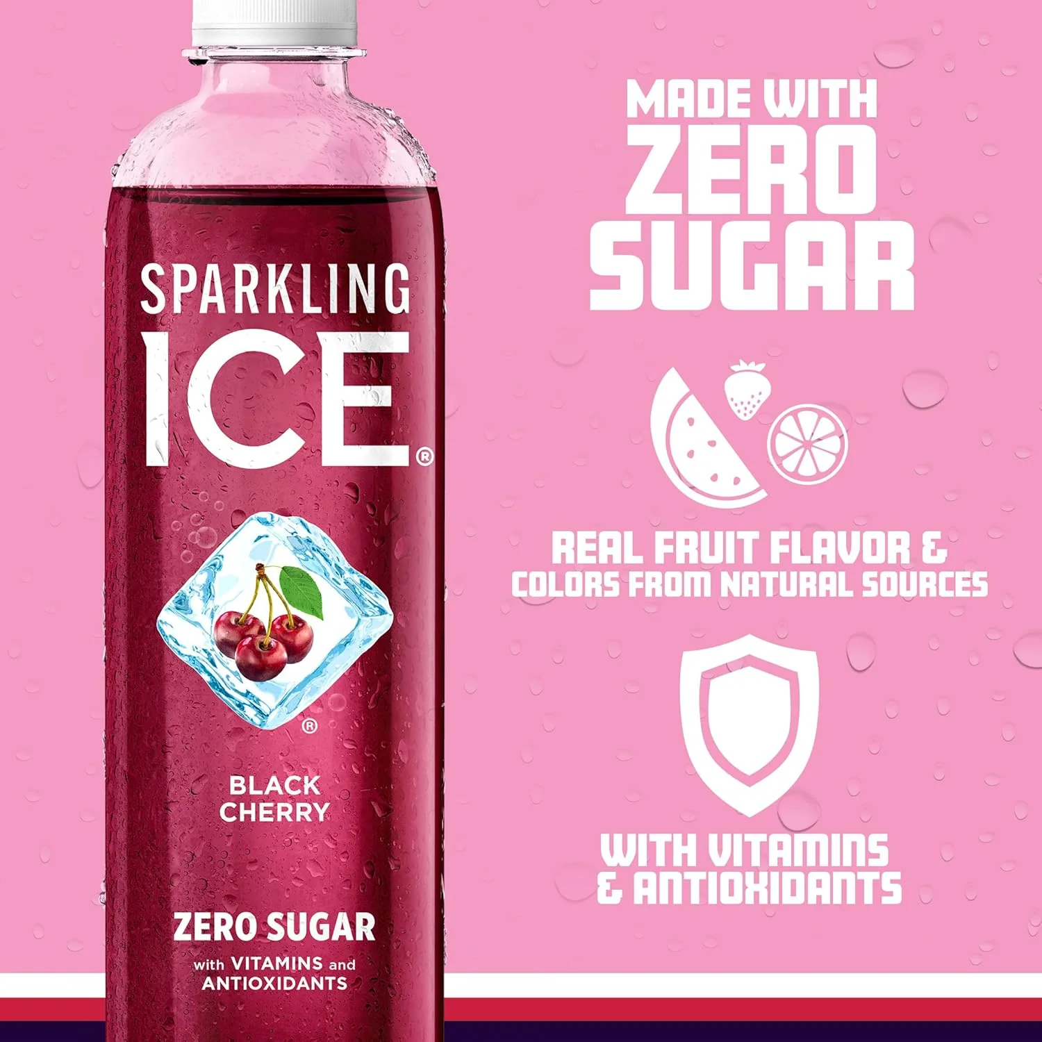 Sparkling Ice Flavored Sparkling Water, Black Cherry, 17 oz (Pack of 12) - Image 4