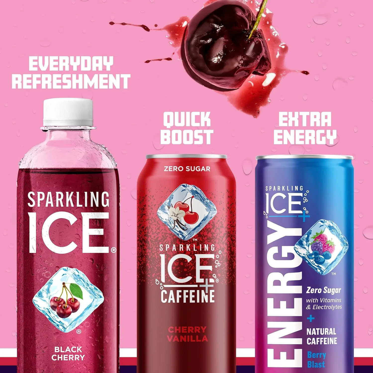 Sparkling Ice Flavored Sparkling Water, Black Cherry, 17 oz (Pack of 12) - Image 5