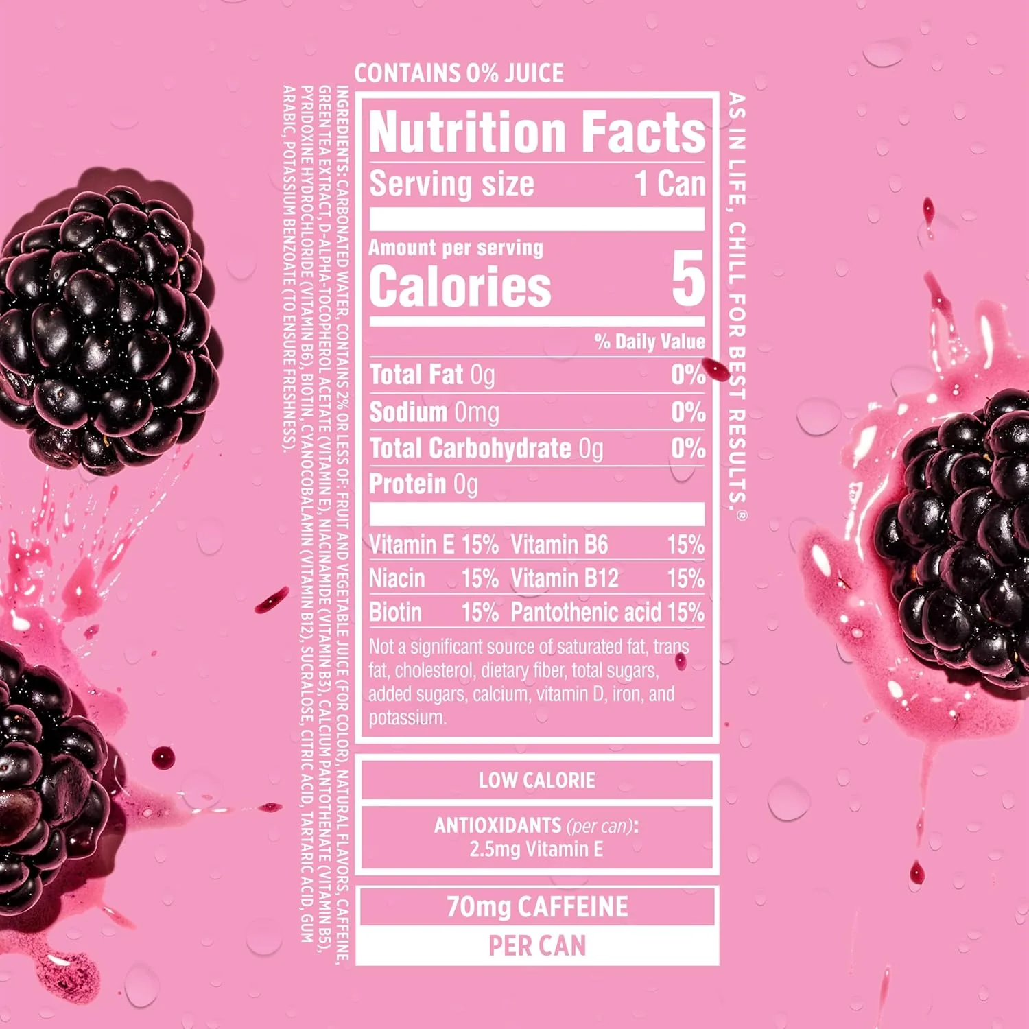 Sparkling ICE Sparkling Water with Caffeine, Black Raspberry, 16oz Cans (Pack Of 12) - Image 2