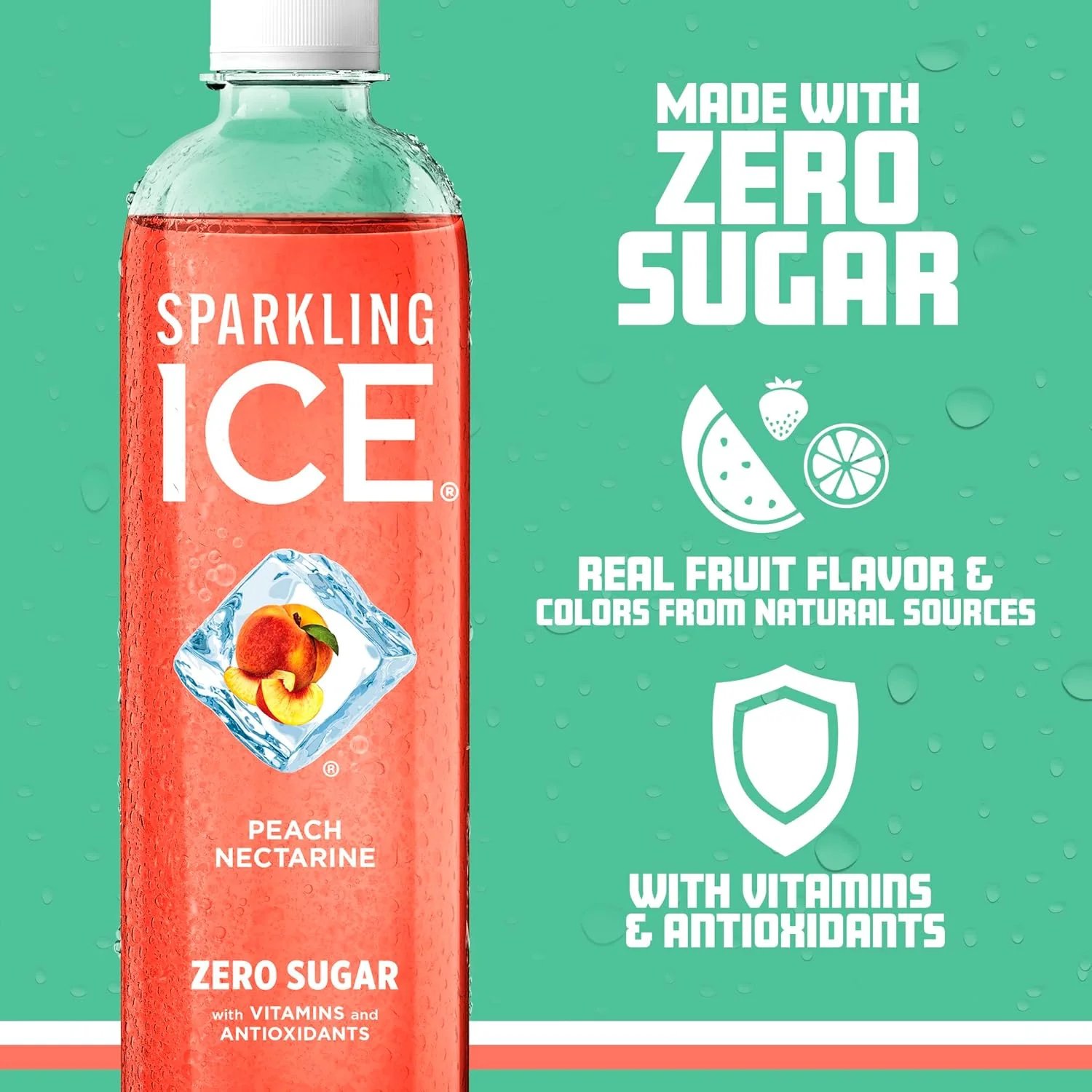 Sparkling Ice Flavored Sparkling Water, Peach Nectarine, 17 oz (Pack of 12) - Image 4