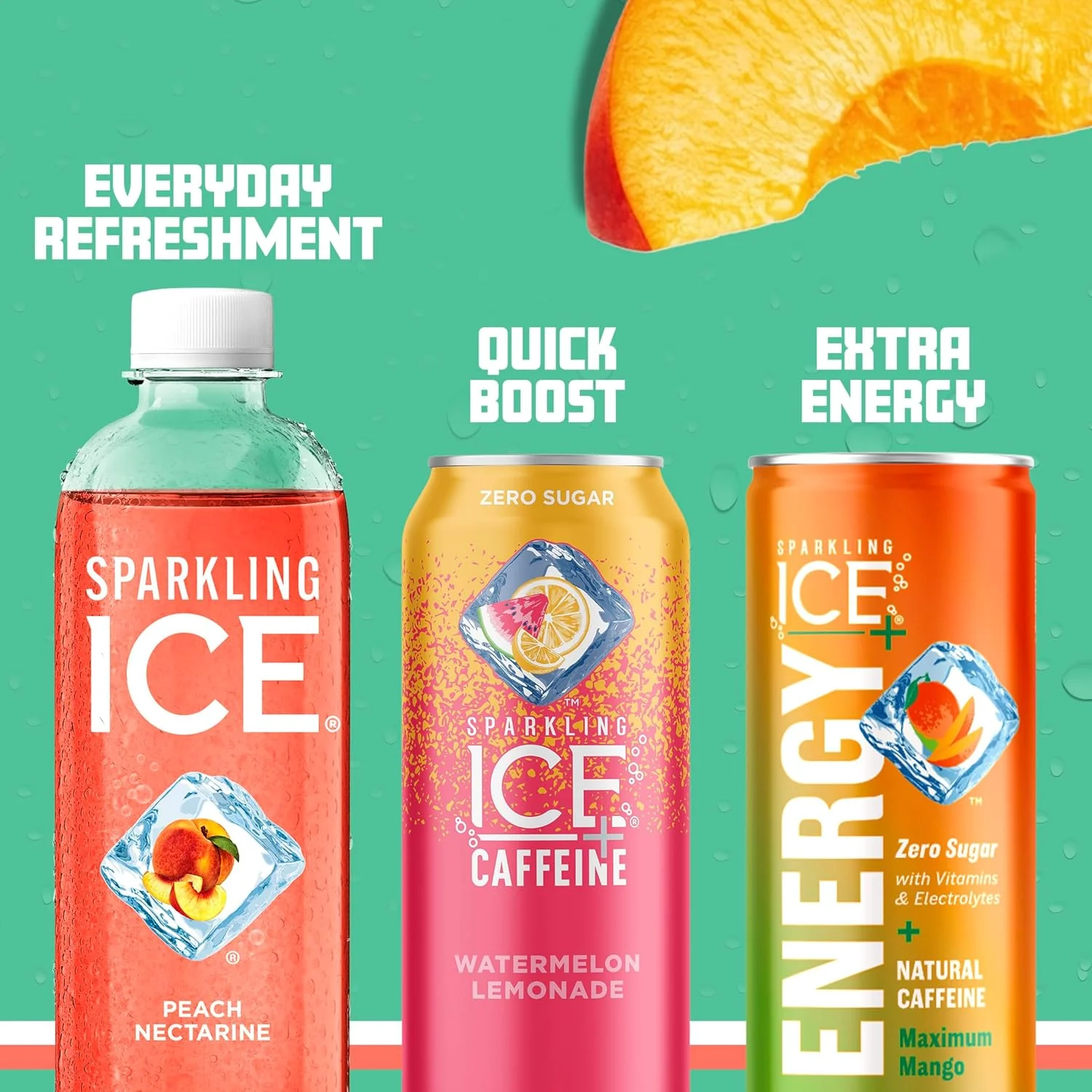 Sparkling Ice Flavored Sparkling Water, Peach Nectarine, 17 oz (Pack of 12) - Image 6