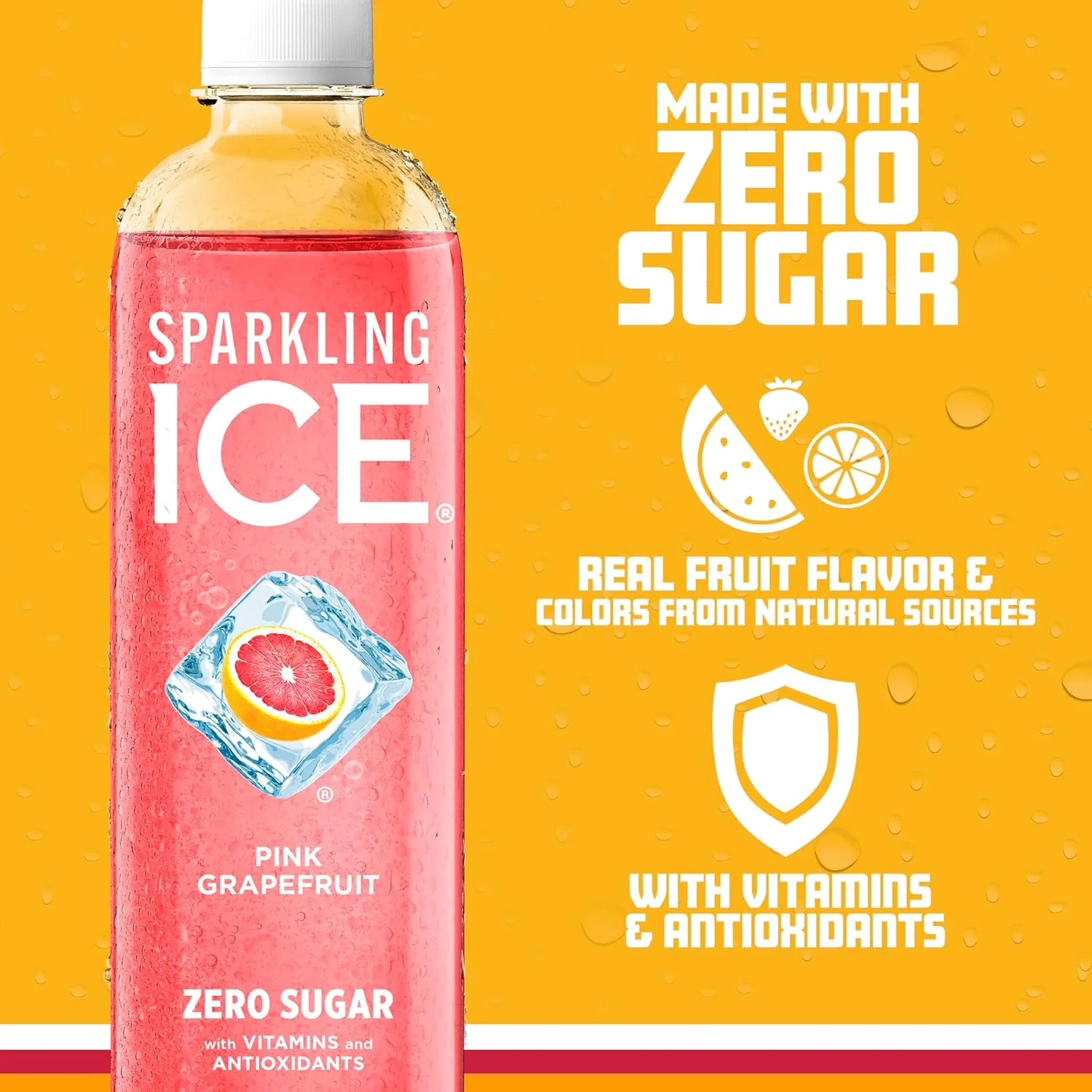 Sparkling Ice Flavored Sparkling Water, Pink Grapefruit, 17 oz (Pack of 12) - Image 4