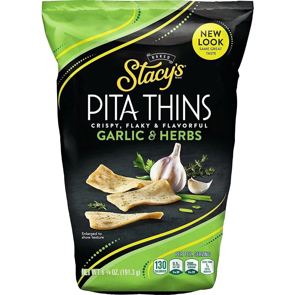 Stacy's Pita Thins, Garlic & Herb, 6.7oz (Pack of 8)