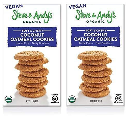 Steve & Andy's Organic Cookies, Vegan Oatmeal Coconut, 6.3oz (Pack of 2)
