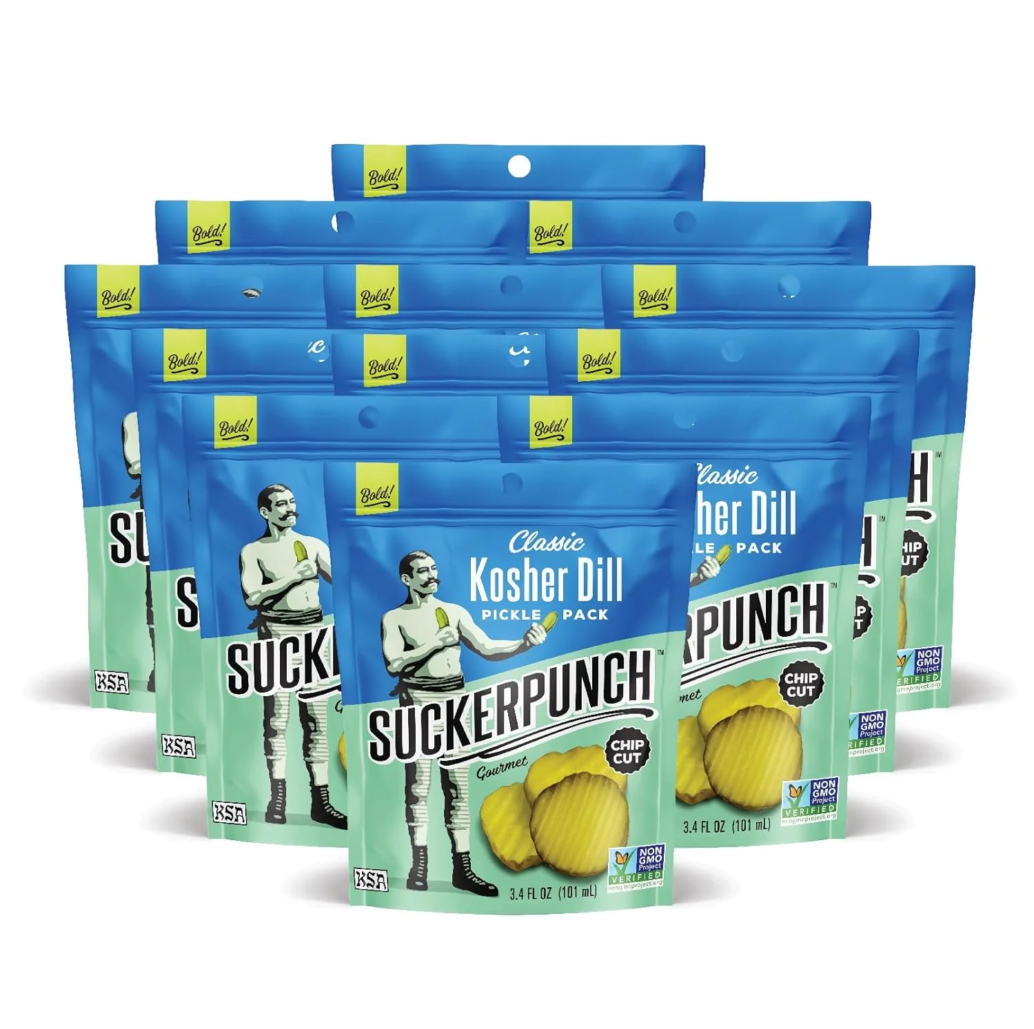 SuckerPunch Gourmet Dill Pickles, Classic Kosher Dill, 3.4oz (Pack of 12) - Image 4