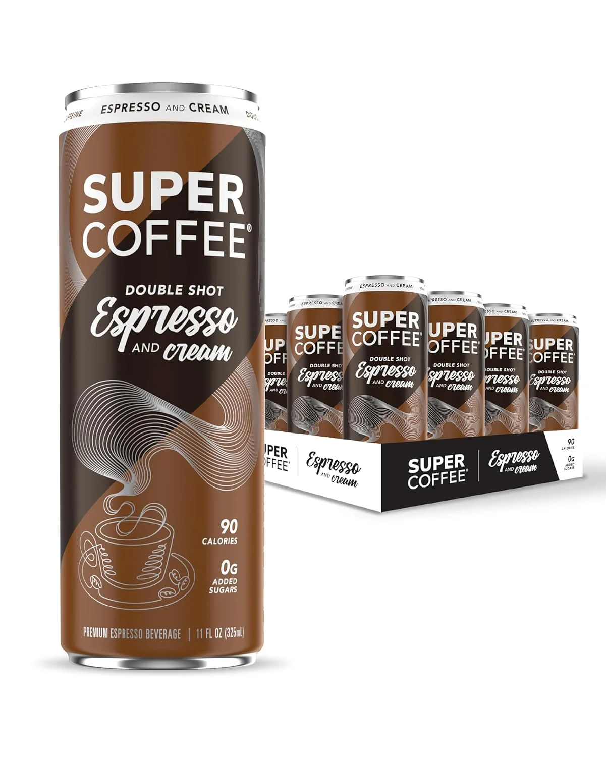 Super Coffee Espresso, Espresso & Cream, 11oz (Pack of 12)